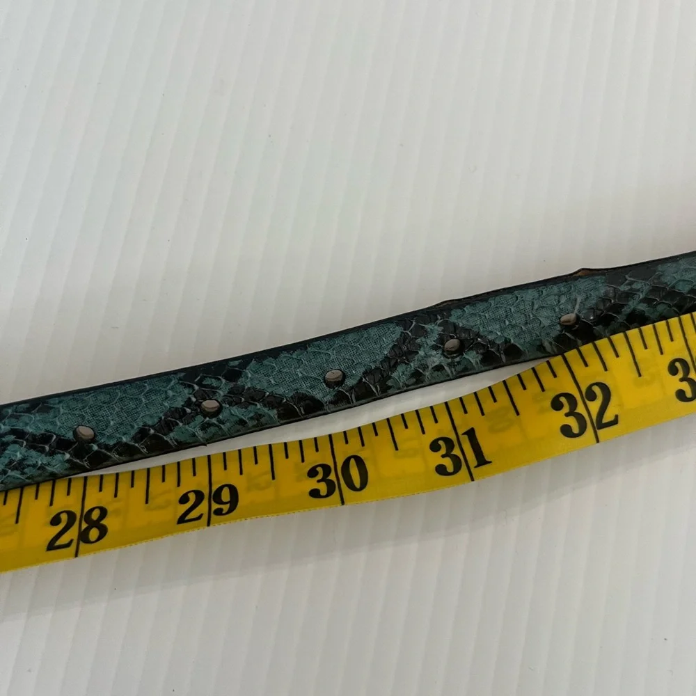 Amanda Smith Genuine Snake Skin Belt - Blue - Size S